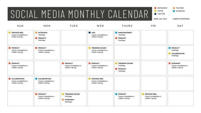 content marketing calendar